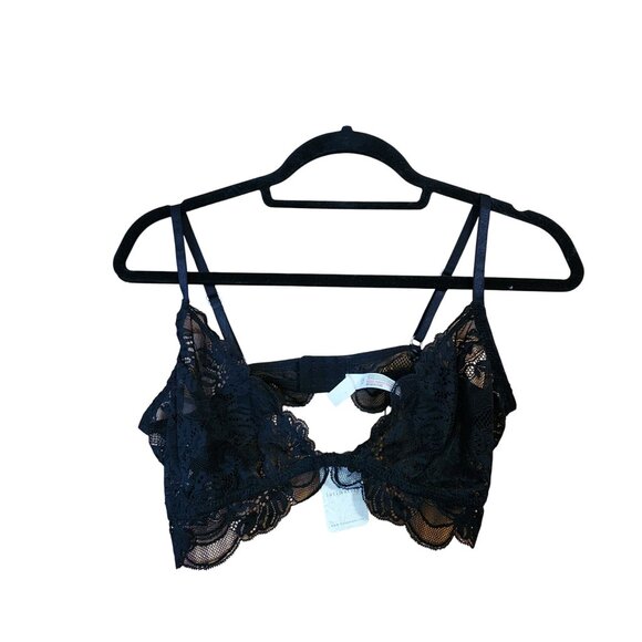 Free People Intimately Black Lace Bralette L - New With Tags - Picture 2 of 5